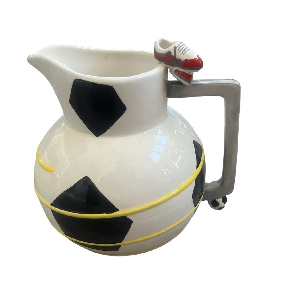 Home Etc. Soccer Pitcher Artistry Collection 2007 - Hand Made & Hand Painted NEW